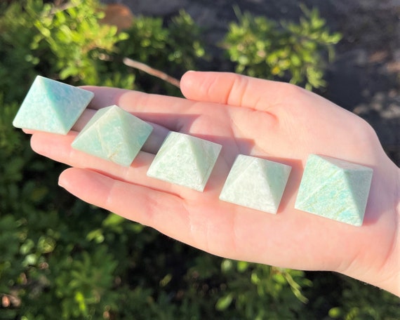 Amazonite Crystal Pyramid, 1" - 1.25" (Polished Gemstone Pyramid, Amazonite Pyramid)