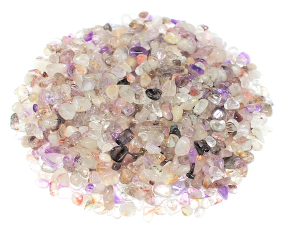 Super 7 Semi Tumbled Gemstone Mini Chips 5 - 7 mm: Choose Oz or lb Loose Wholesale Bulk Lots ('A' Grade Premium Quality Super Seven Chips)