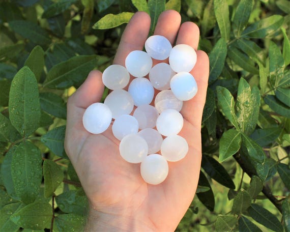 Selenite Tumbled Stones: Choose How Many Pieces (Premium Quality 'A' Grade Natural Selenite Crystals)
