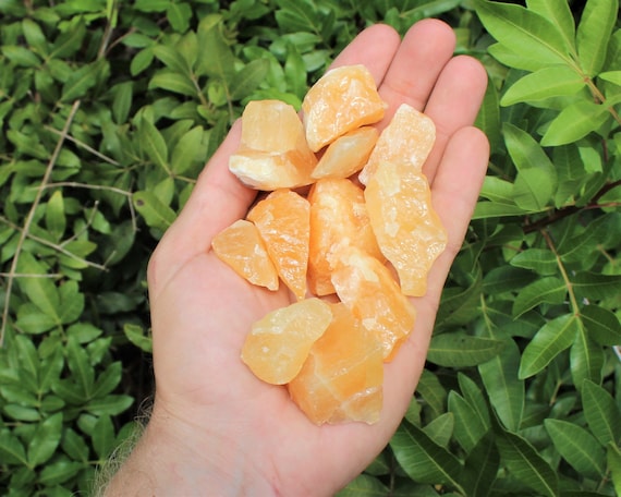 Orange Calcite Rough Natural Premium Grade Stones: Choose How Many Pieces (Premium Quality 'A' Grade)