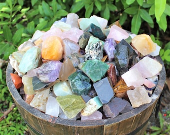 3 lb Bulk Lot Rough Natural Gemstones  'India Mix' - Mixed Assortment for Tumbling, Polishing, Cabbing, Cutting, Wire Wrapping etc.