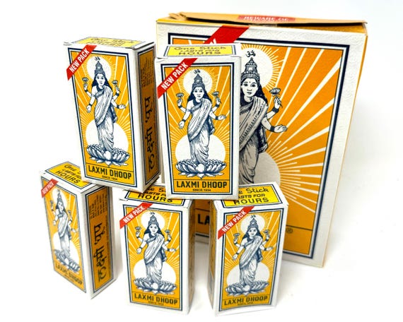 Laxmi Dhoop Incense, 8 Stick Packs: Choose How Many Packs