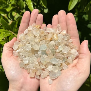 Topaz Rough Natural Chips: Choose Ounces or lb Bulk Wholesale Lots (Premium Quality &#39;A&#39; Grade Yellow & Blue Topaz Crystals From India)