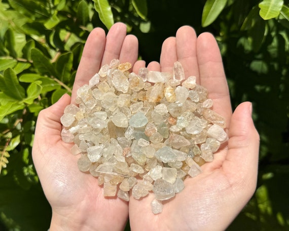 Topaz Rough Natural Chips: Choose Ounces or lb Bulk Wholesale Lots (Premium Quality 'A' Grade Yellow & Blue Topaz Crystals From India)