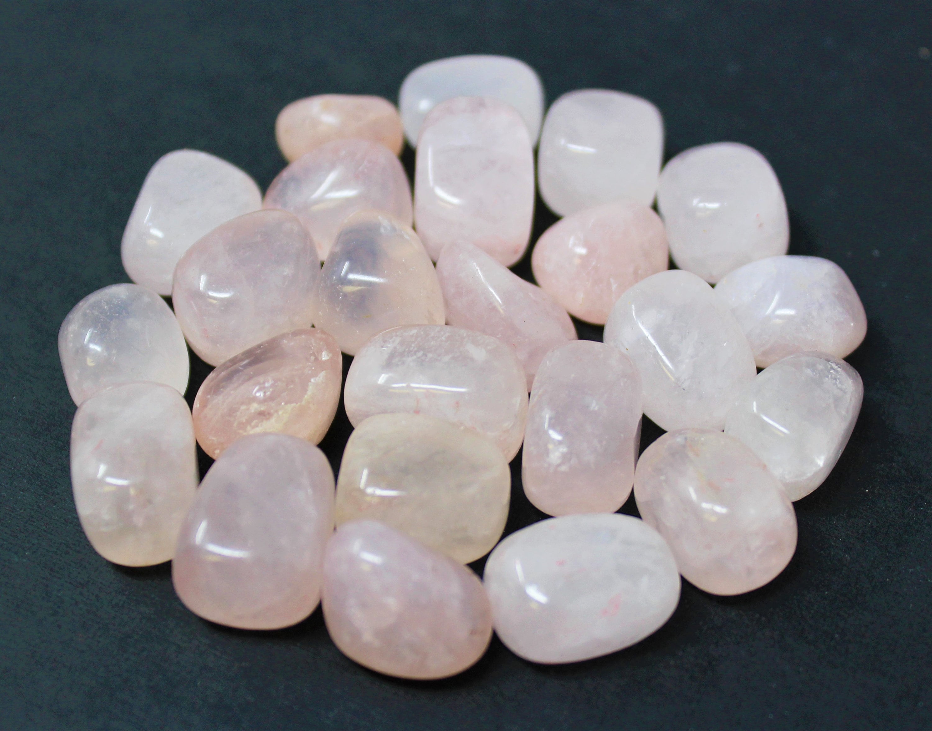 Small Rose Quartz Tumbled Stones Bulk 25 Piece Lot (Tumbled Rose