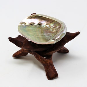 Mini Abalone Kit, 3&quot; Abalone Shell & 4&quot; Tripod Stand - Bulk WHOLESALE Discounts (Natural Abalone Smudge Kits)