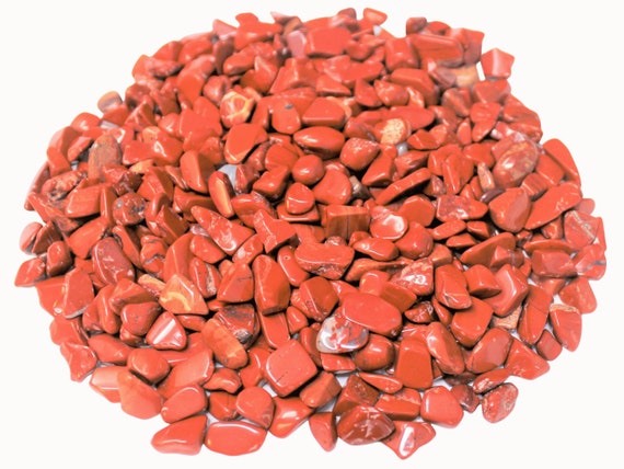 Red Jasper Semi Tumbled Gemstone Mini Chips 3 - 8 mm: Choose Ounces or lbs Loose Wholesale Bulk Lots ('A' Grade, Red Jasper Chips)