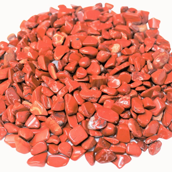 Red Jasper Semi Tumbled Gemstone Mini Chips 3 - 8 mm: Choose Ounces or lbs Loose Wholesale Bulk Lots ('A' Grade, Red Jasper Chips)