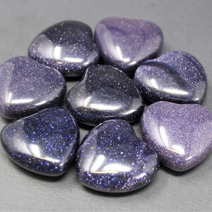 Blue Goldstone Heart 1 Choose How Many 'A' Grade Premium Quality Blue Goldstone Crystal Hearts image 5