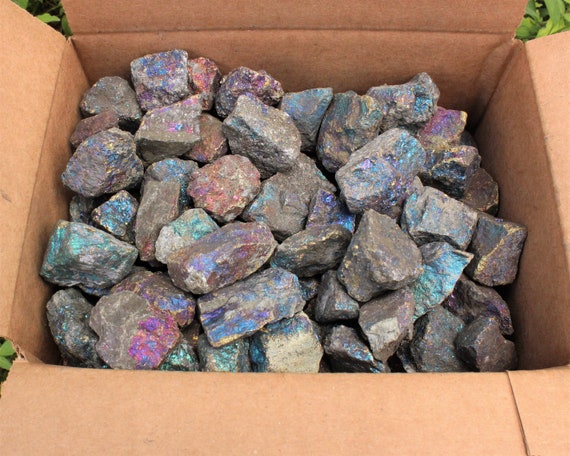 15 lb Chalcopyrite Crystals - Crazy Cheap Lots! 0.5" - 3" Bulk Clearance "B" Grade Chalcopyrite