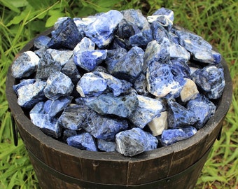 Sodalite Rough Natural Stones: Choose 4 oz, 8 oz, 1 lb, 2 lb or 5 lb Bulk (Raw Sodalite, Rough Sodalite, 'A' Grade, Crystals)
