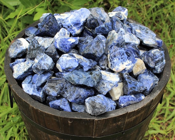 Sodalite Rough Natural Stones: Choose Ounces or lb Bulk Wholesale Lots (Premium Quality 'A' Grade)