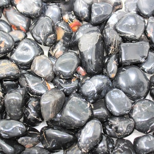 Black Onyx Tumbled Stones: Choose Ounces or lb Bulk Wholesale Lots (Premium Quality &#39;A&#39; Grade)