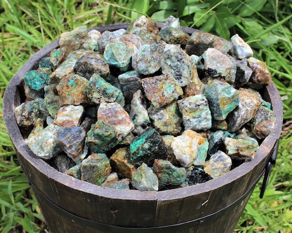 Chrysocolla Raw Natural Stones:Choose Ounces or lb Bulk Wholesale Lots (Premium Quality 'A' Grade Chrysocolla Crystals)