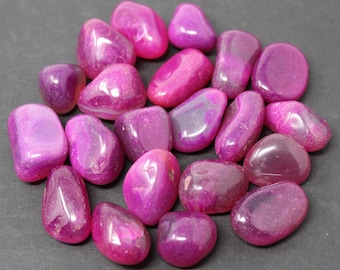 Pink Agate Tumbled Stones LARGE: Choose How Many Pieces (Premium Quality 'A' Grade) (Dyed)