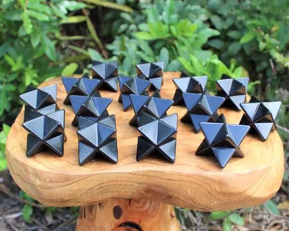 Shungite Merkaba, 2.25" Diagonal - Choose How Many (EMF Protection, Cleansing & Purification Crystals)