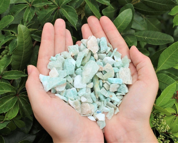 Amazonite Rough Natural Crystal Chips, 0.5" - 1.25": Choose Ounces or lb Loose Wholesale Bulk Lots ('A' Grade Raw Amazonite Crystals)