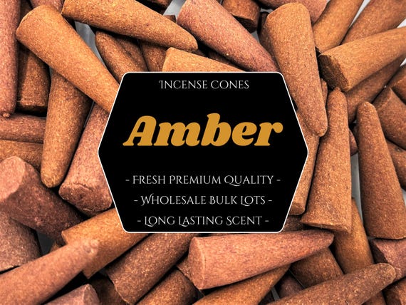 AMBER Incense Cones: Choose 10, 20, 50, 100 or 200 Bulk Lots