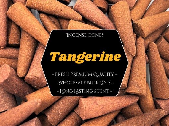 TANGERINE Incense Cones: Choose 10, 20, 50, 100 or 200 Bulk Lots
