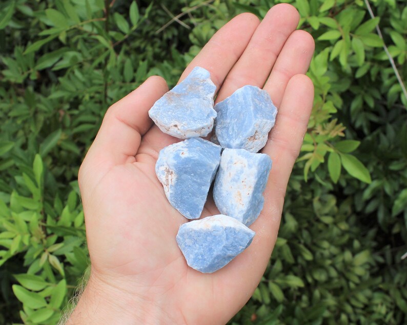 Angelite Raw Natural Stones Choose 4 oz 8 oz 1 lb 2 lb 5