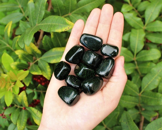 Green Goldstone Tumbled Stones: Choose How Many Pieces (Premium Quality 'A' Grade)