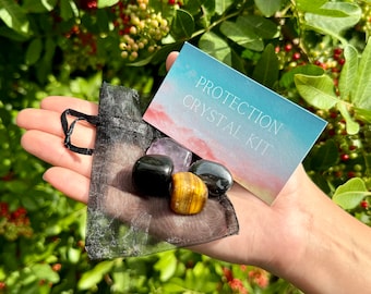 Protection Crystal Kit, 4 pcs In Organza Pouch - Most Popular Tumbled Crystal Gift Kits