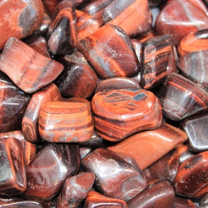 Red Tiger Eye Tumbled Stones: Choose Ounces or lb Bulk Wholesale Lots (Premium Quality 'A' Grade)