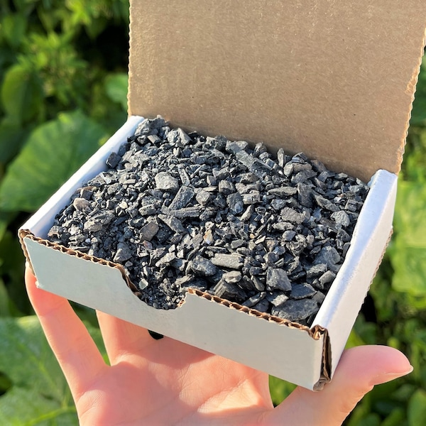 Black Tourmaline Sand 1/2 lb Box Lot - Fine Crushed Black Tourmaline Crystal Chips (Tiny Natural Black Tourmaline)