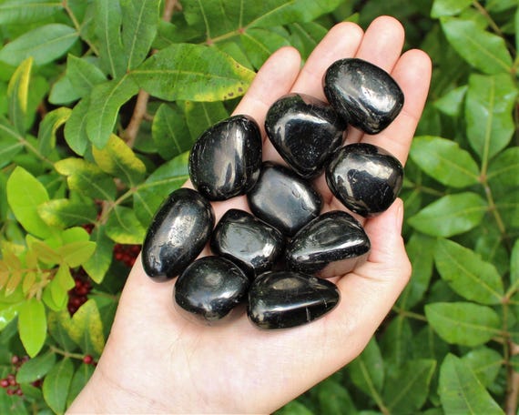 Jet Tumbled Stones: Choose How Many Pieces ('A' Grade Jet Crystals)