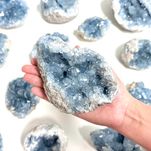 LARGE Natural Celestite Clusters, Stunning High Quality Celestite Crystals: Choose Size (&#39;A&#39; Grade Premium Quality Celestite Crystal Geodes)