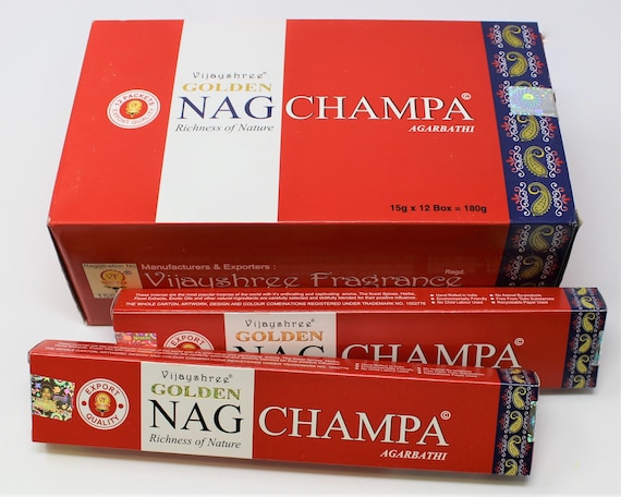 Vijayshree Golden Nag Champa Incense Sticks: Choose 15 30 45 90 or 180 Grams