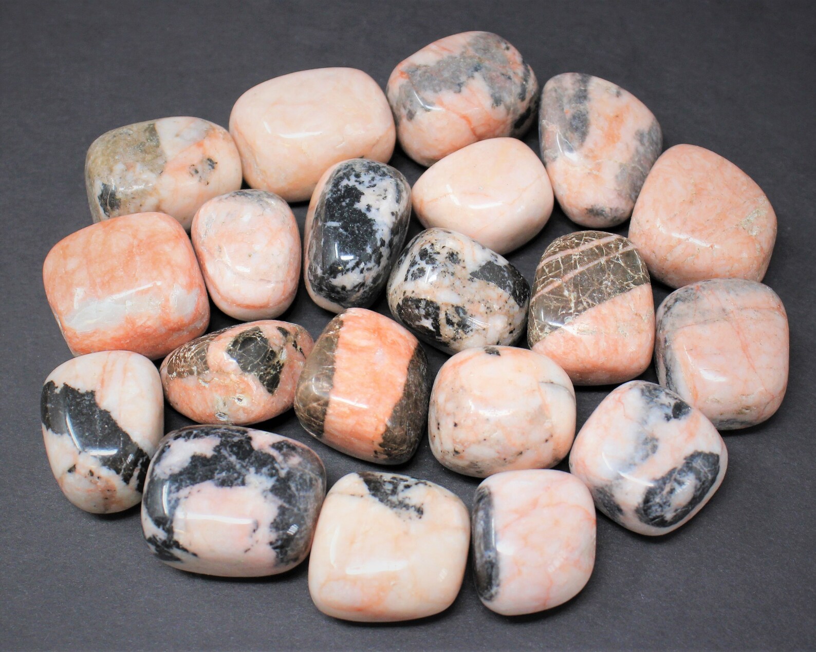 Pink Zebra Jasper Tumbled Stones Choose How Many Pieces Etsy