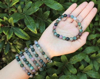 Bracelet Perles Jasper Gemstone 4 Ronde Naturelle 925 Bracelet Perles Argent Sterling Bracelet Perles Jasper Gemstone 4 Ronde Naturelle 925 Bracelet Perles Argent Sterling