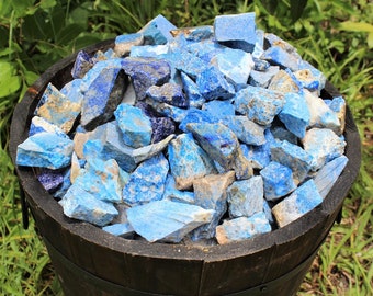 Lapis Lazuli Rough Natural Stones: Choose Ounces or lb Bulk Wholesale Lots (Premium Quality 'A' Grade, Raw Lapis Crystals)