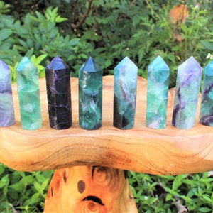 Natural Fluorite Generator / Obelisk, 2.5 - 4" ('A' Grade Fluorite Tower, Rainbow Fluorite Crystal Point, Polished Fluorite)