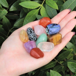 Beginners Crystal Kit, 10 pcs In Velvet Pouch Most Popular Tumbled Crystals Chakra Protection Healing Crystal Sets image 7