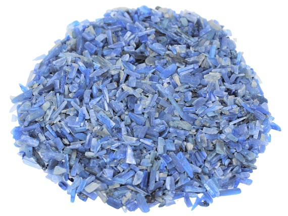 Blue Kyanite Semi Tumbled Gemstone Mini Chips 4 - 8 mm: Choose Ounces or lbs Loose Wholesale Bulk Lots ('AAA' Grade Blue Kyanite Chips)