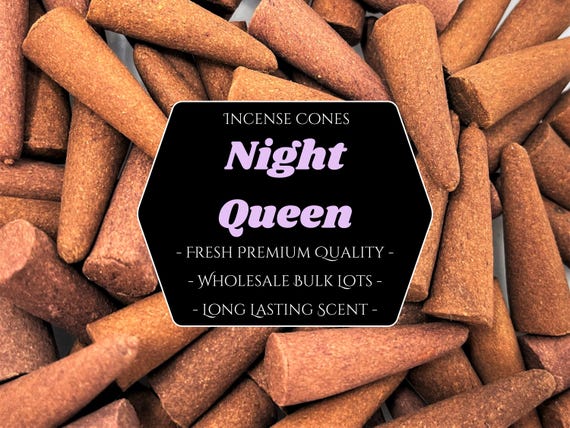 NIGHT QUEEN Incense Cones: Choose 10, 20, 50, 100 or 200 Bulk Lots