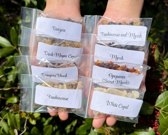 Resin Incense Sampler Set of 8: Benzoin - Dark Copal - Dragons
