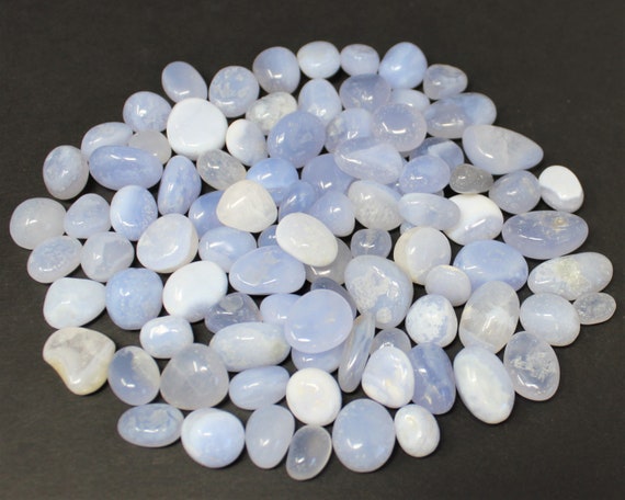 Blue Lace Agate Small Tumbled Stones, 0.25" - 0.75" Wholesale Bulk Lots - Choose Amount (Premium Quality Tumbled Blue Lace Agate Crystals)