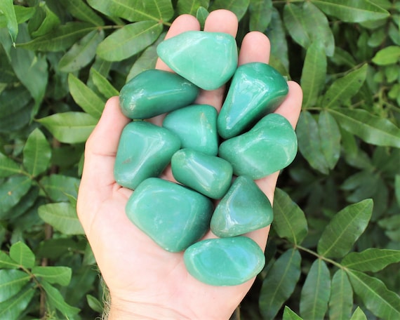 LARGE Green Aventurine Tumbled Stones, 1 - 2": Choose How Many Pieces (Premium Quality 'A' Grade)