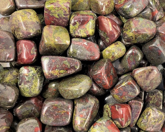 Dragons Blood Jasper Tumbled Stones: Choose Ounces or lb Bulk Wholesale Lots (Premium Quality 'A' Grade)