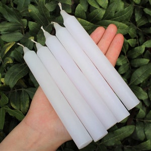 White Taper Candles, LARGE 6 Candles: Choose How Many Bulk Wholesale Lots Set of 5