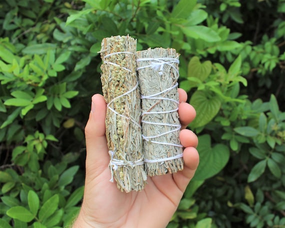 Sage Bundle - Blue Sage & Black Sage (Mugwort) Sage Smudge Sticks Sampler: House Cleansing