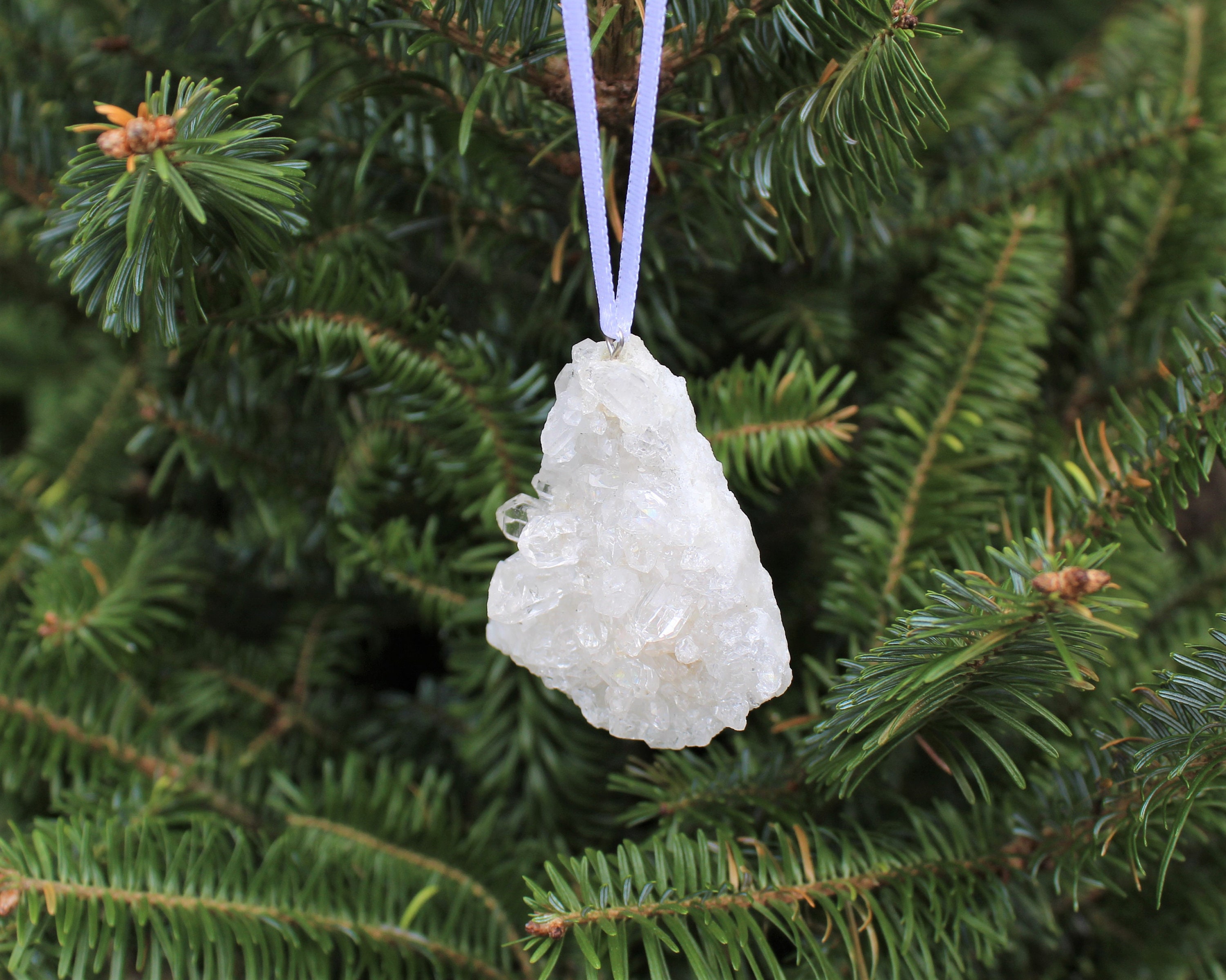 Clear Quartz Cluster Crystal Christmas Ornament Home Decorations for
