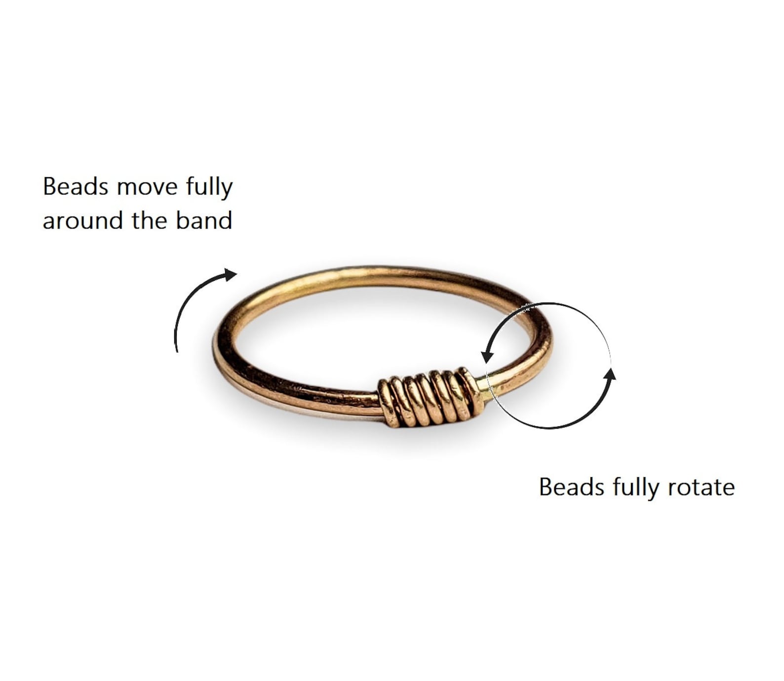 Thin Gold Band Fidget Ring Minimalist Worry Ring Anxiety Etsy