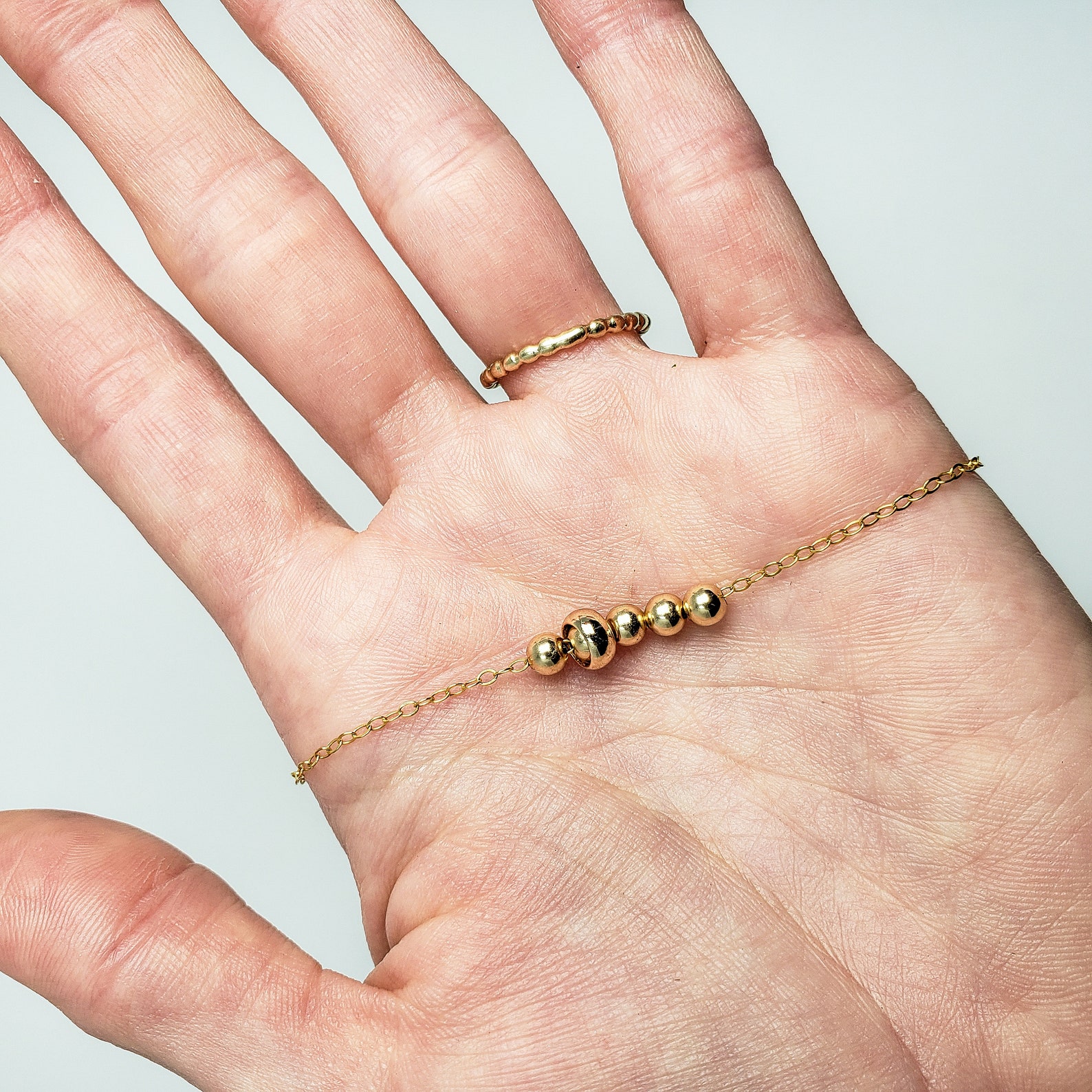 Fidget Necklace Bead Necklace Gold Necklace Fidget Toy Etsy