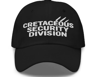 Cretaceous Security Division Hat: Embroidered Dinosaur Park Ranger Cap
