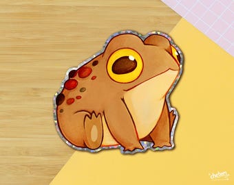 Giant Toad Glitter Vinyl Sticker ~ Frog Toad Sticker ~ Toad Stationery ~ chetom ~ Toad Art Decal ~ Frog Vinyl Decal ~ Cute sticker