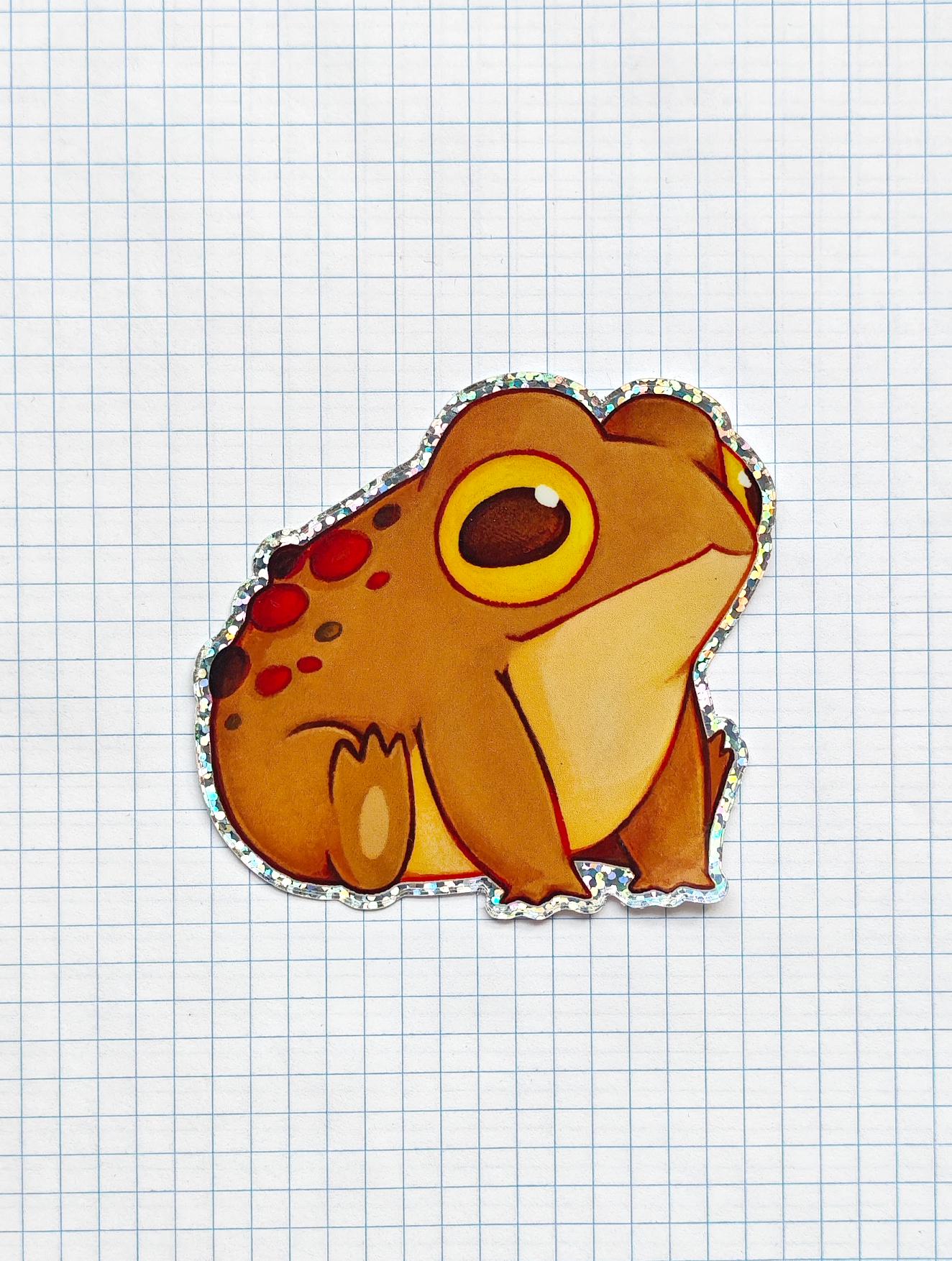 Toad Crying Sticker Giant Toad Glitter Vinyl Sticker ~ Frog Toad Sticker ~ Toad Stationery ...